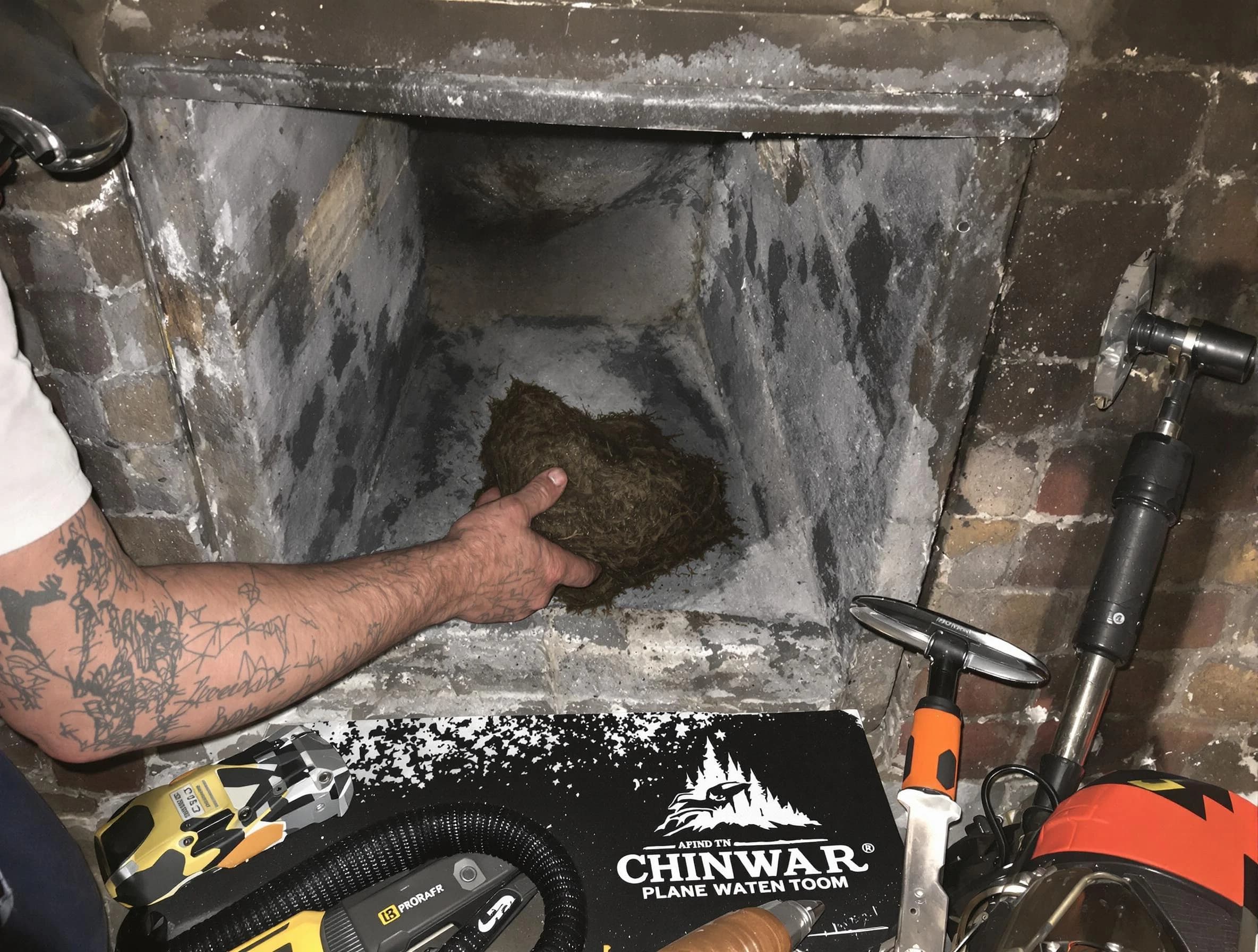 El Mirage Chimney Sweep safely removing debris and screening chimney in El Mirage, AZ