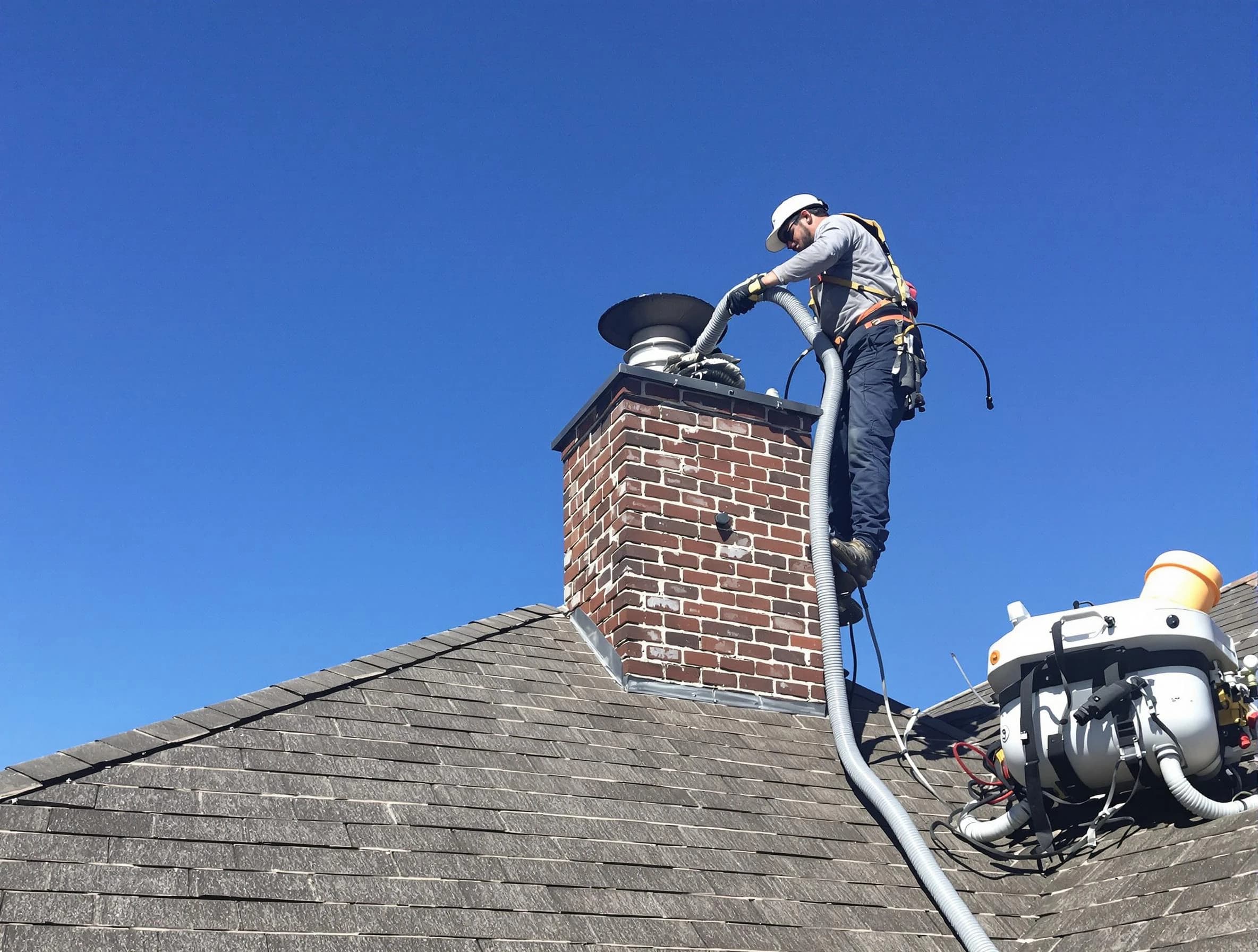 Dedicated El Mirage Chimney Sweep team member cleaning a chimney in El Mirage, AZ