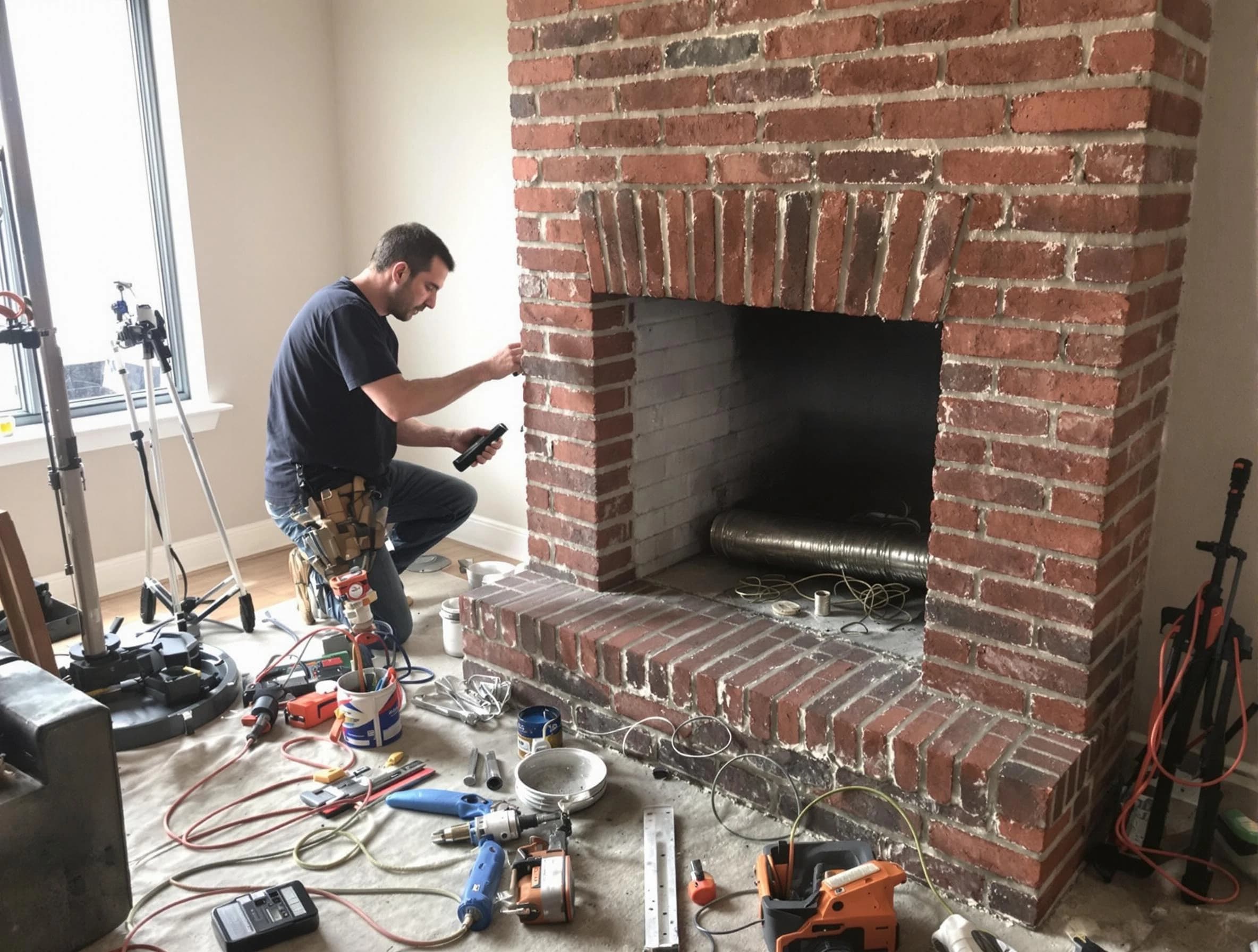 El Mirage Chimney Sweep specialist finalizing chimney liner service in El Mirage, AZ