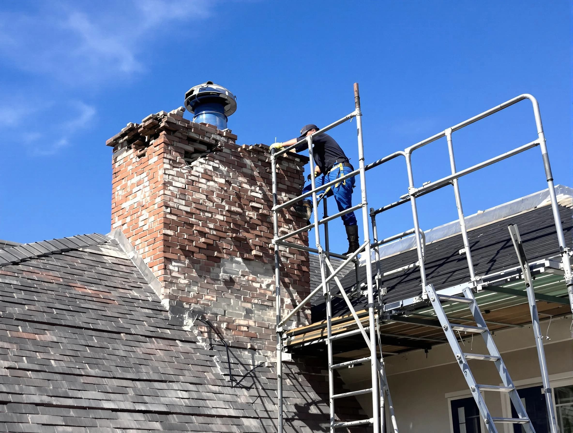 Rebuilding a chimney structure by El Mirage Chimney Sweep in El Mirage, AZ