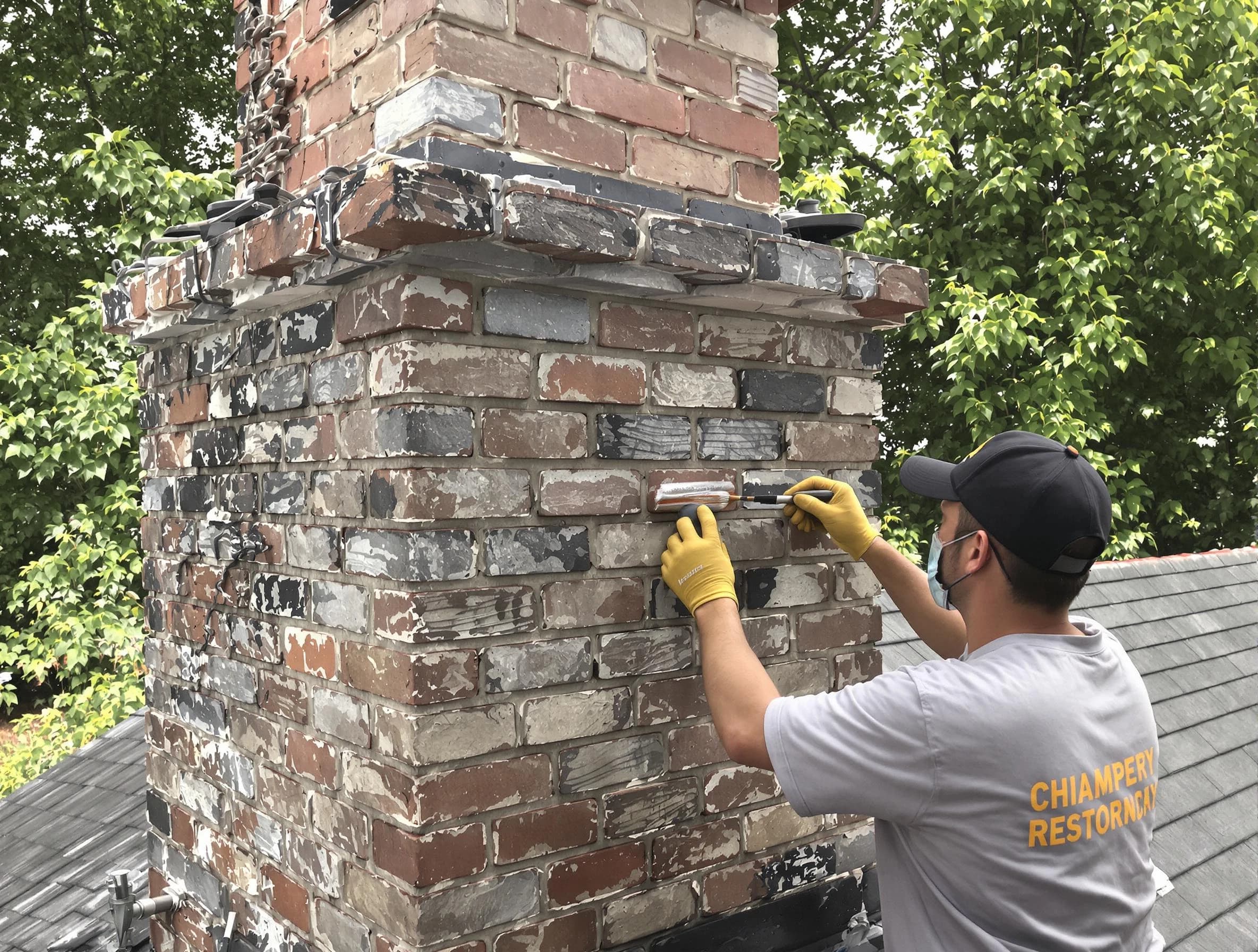 In-progress chimney restoration by El Mirage Chimney Sweep in El Mirage, AZ