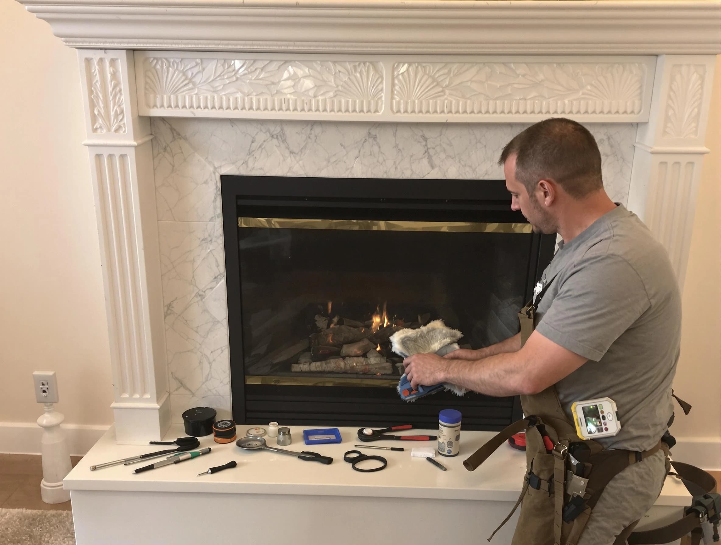 El Mirage Chimney Sweep performing fireplace maintenance in El Mirage, AZ