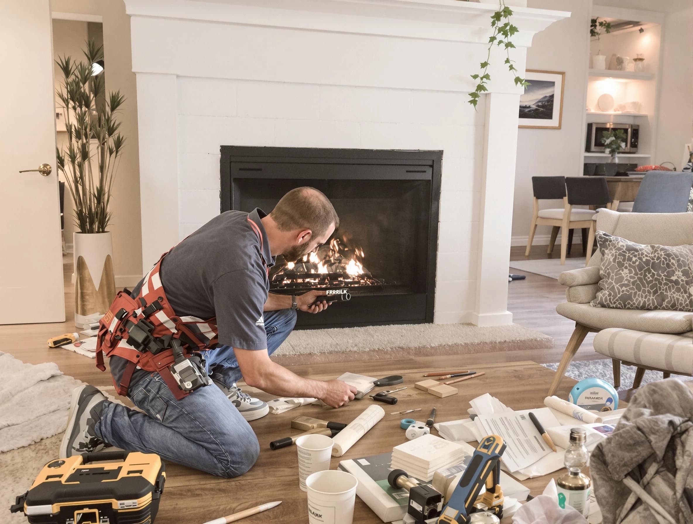 El Mirage Chimney Sweep performing fireplace repair in El Mirage, AZ