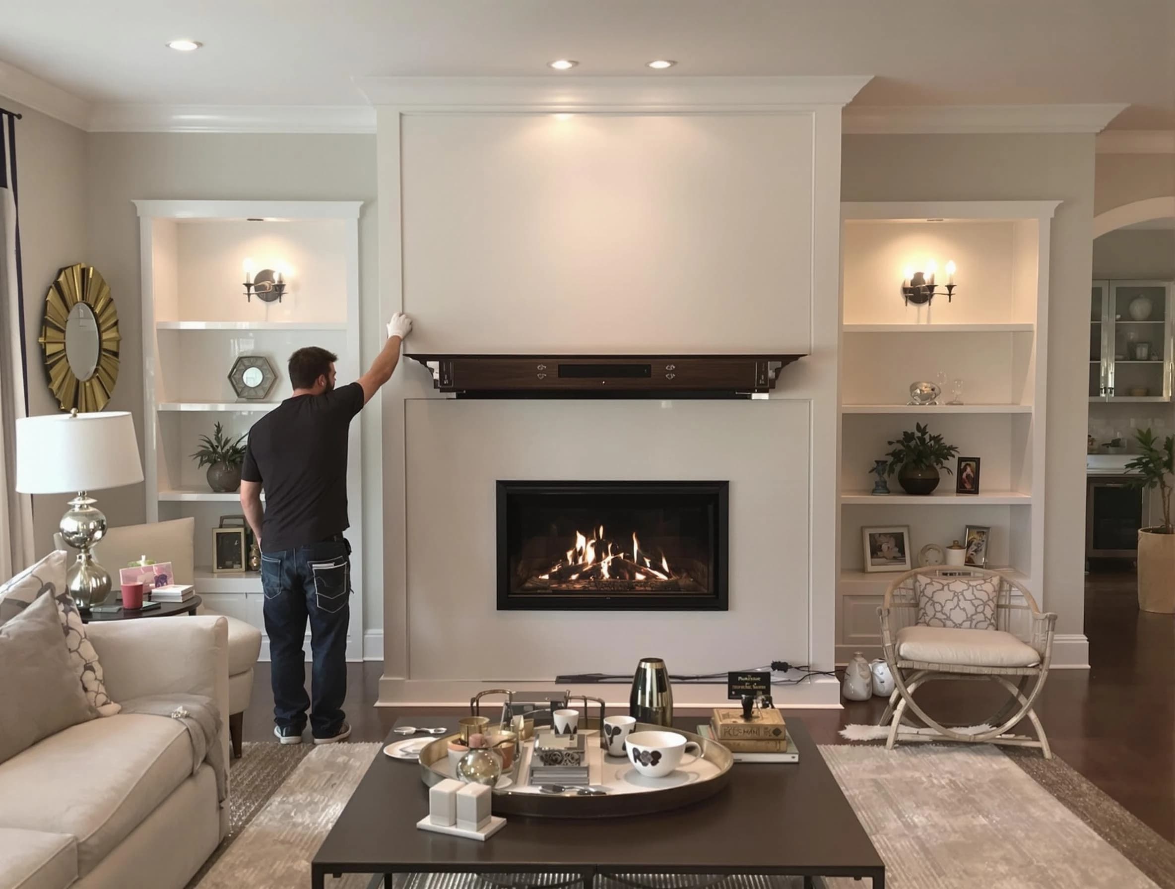El Mirage Chimney Sweep installing a new fireplace in El Mirage, AZ
