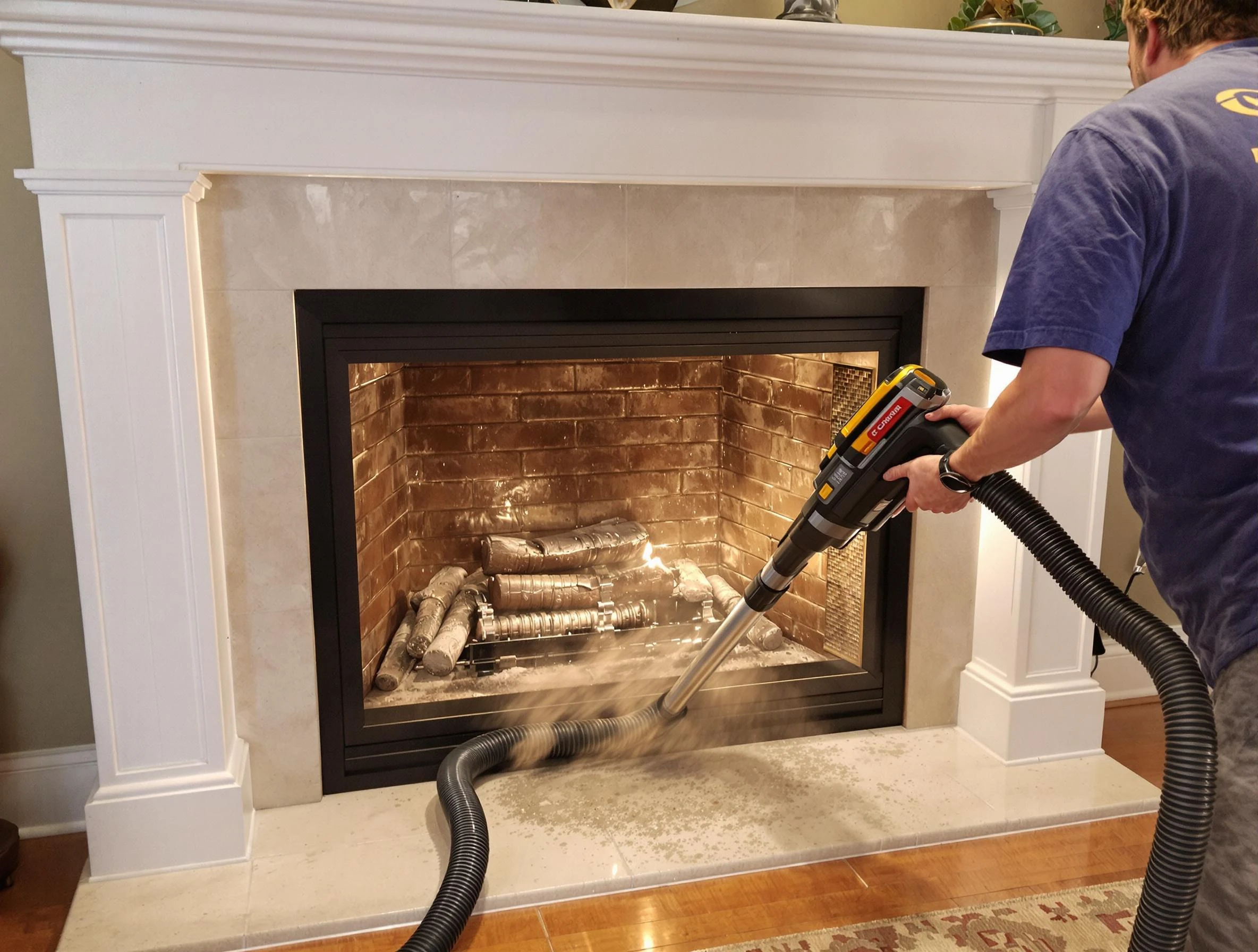 Fireplace cleaning performed by El Mirage Chimney Sweep in El Mirage, AZ