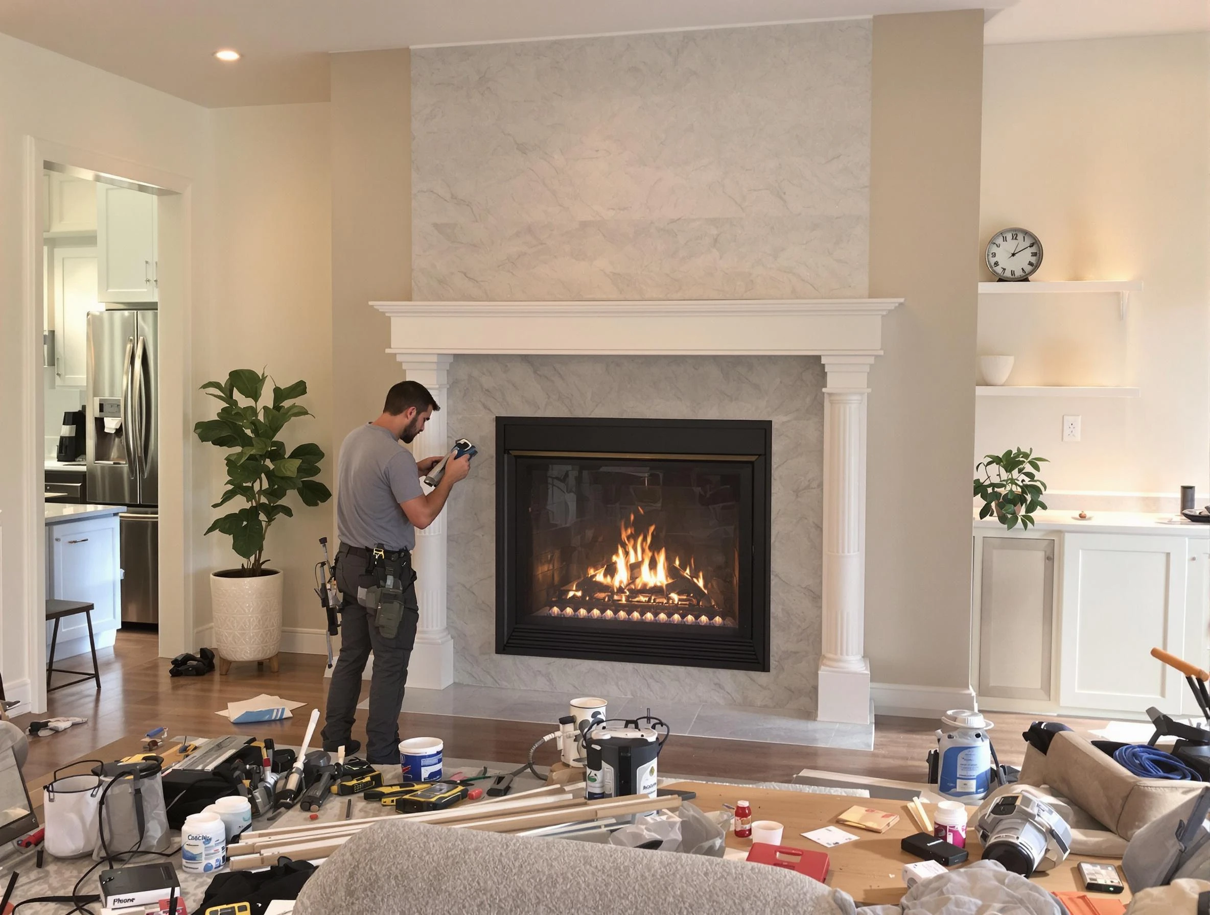 Newly installed fireplace by El Mirage Chimney Sweep in El Mirage, AZ